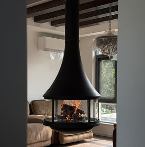 Chimenea <span class=keywords><strong>de</strong></span> Leña Moderna <span class=keywords><strong>de</strong></span> Diseño Nuevo, Colgante <span class=keywords><strong>de</strong></span> Techo, <span class=keywords><strong>con</strong></span> <span class=keywords><strong>Puerta</strong></span> Redonda <span class=keywords><strong>de</strong></span> <span class=keywords><strong>Vidrio</strong></span> - Product Image 1