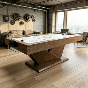 Mesa de <span class=keywords><strong>Billar</strong></span>, <span class=keywords><strong>Hockey</strong></span> de Aire y Snooker 4 en 1 S.Q.F con Superficie de Pizarra, Palos de Fibra de Carbono y Bolas para Sala de Juegos en Casa - Product Image 1