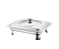 Edelstahl-Speisewärmer mit Klappfüßen, Leicht zu Transportieren, Gastronomie-Warmhalteplatte für Restaurants, Hotels und Buffets, Tischset mit Deckel