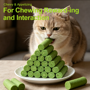 Bastoncini di Erba per Gatti Liofilizzati, Controllo dei Noduli di Pelo, Fibra Digestiva, Snack Naturale Senza Cereali per Gatti da Interno - Product Image 5