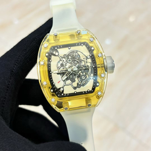 High-quality men's mechanical <b>watch</b> with transparent crystal skeletonized automatic movement and sapphire crystal glass. - Product Image 2