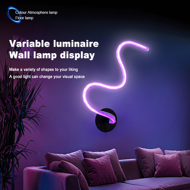 New DIY Customizable Bedroom Corner Graffiti Gaming RGBW Floor Lamp Wall Light Living Room RGB with WiFi Control