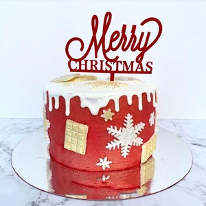 Décoration de gâteau de Noël en acrylique rouge doré en forme d'arbre vieil homme, divers styles, pour événements de Noël, carte de gâteau, cadeau - Product Image 3
