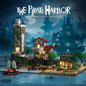 Baka 33923 8205pcs kiến trúc Serie <span class=keywords><strong>The</strong></span> Pirate harbor khối xây dựng mô hình kỹ thuật giáo dục đồ chơi lễ hội Quà Tặng - Product Image 2
