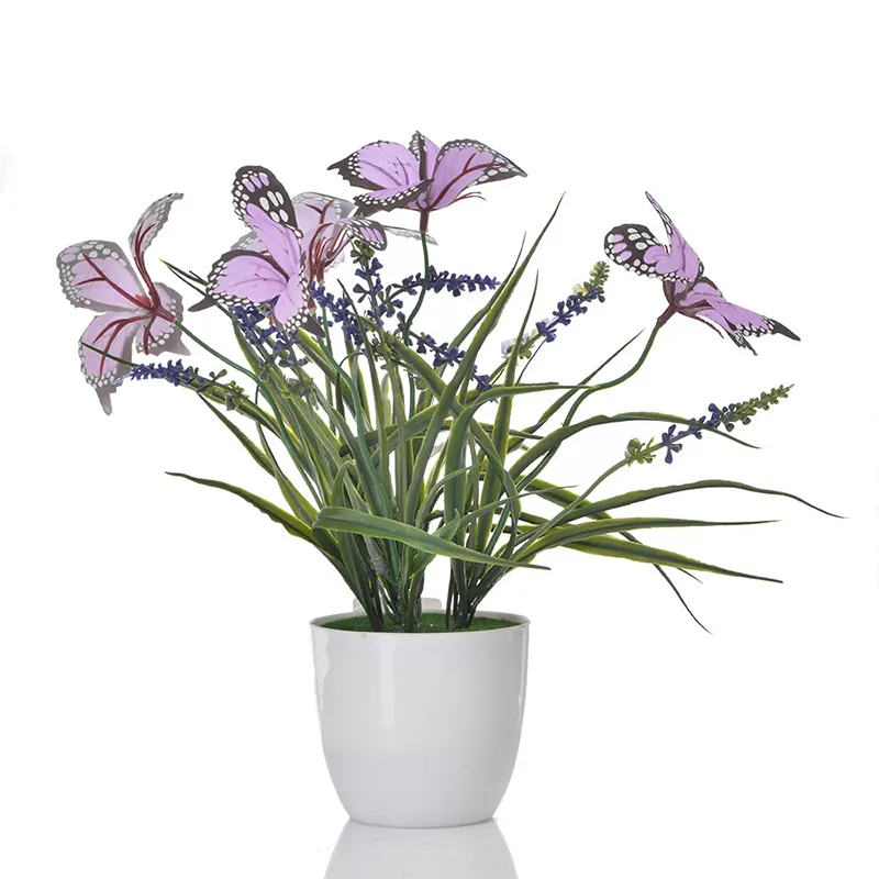 Bonsai farfalla orchidea tulipani fiore artificiale in vaso orchidea tulipano fiori