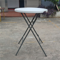Table de bar haute pliable en plastique de 80 cm de diamètre, polyvalente pour les hôtels, les entrées, les fermes, les gymnases, les ateliers, les écoles, les supermarchés