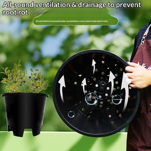 Pot de fleurs extra-large en plastique, résistant à la corrosion, respirant, pour jardin, pépinière, plantation de <span class=keywords><strong>myrtilles</strong></span>, pot épaissi de type gallon - Product Image 4