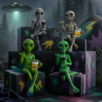 Figurine en résine d'alien amusante, artisanat créatif, ornement de bureau pour la décoration de la maison et du bureau