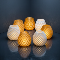 Pantalla de Lámpara Geométrica Translúcida Impresa en 3D con FDM, Pantalla de Lámpara de PLA, Decoración del Hogar Personalizada, Iluminación OEM