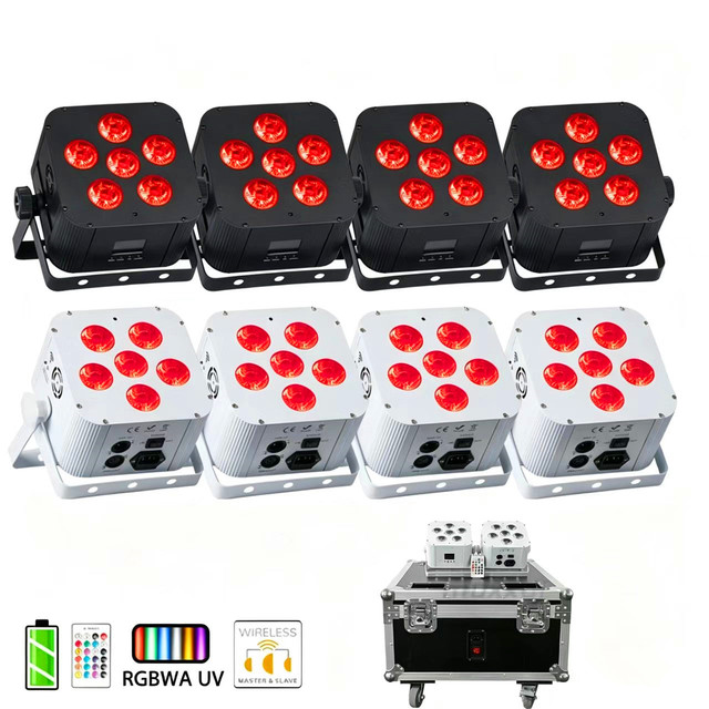 LED Cube Par 6X18W RGBWA UV 6in1 Battery DJ Lights Wireless DMX512 Remote Wedding Uplights Party Disco Stage Lighting