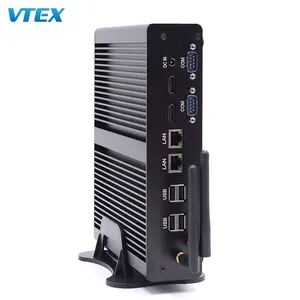 Komputer Desktop industri murah Ipc I5 Barebone Wins 10 sistem komputer Desktop 12V 4 * Com Pc Mini tanpa kipas industri kecil