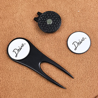 Outil de réparation de divots de golf magnétique en fer durable personnalisé en usine, marqueur de balle à clipser sur chapeau, ensemble cadeau promotionnel en métal noir personnalisé, coffret cadeau