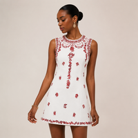Nouvelle Collection Été 2026 : Robe Midi Sans Manches pour Femme, Style Européen, Col Rond, Coupe Ample, Jupe Longue avec Broderie Numérique