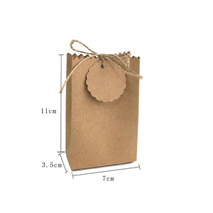 KM-bolsa de regalo <span class=keywords><strong>Retro</strong></span> de papel Kraft, embalaje de comida con cuerda para fiesta de cumpleaños, joyería, galletas, recuerdo de boda, dulces - Product Image 2