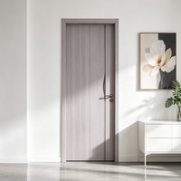 Puerta de Madera Estilo Vintage para Alquiler de Dormitorios, Puerta Interior Insonorizada de PVC Compuesto, Puerta de Madera Multicapa Estilo Chino para Hotel