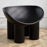 Chaise au design créatif en polyéthylène avec pieds en forme d'éléphant, fauteuil lounge inspiré du luxe, tabouret décontracté