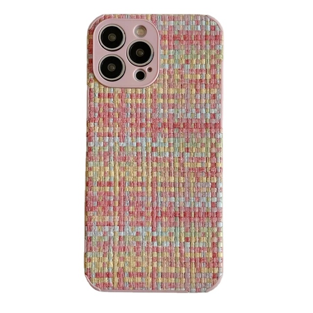 Fashion Woven Phone Case for iPhone 17 16 15 14 13 12 11 Pro Max Camera Protected Shockproof Phone Case
