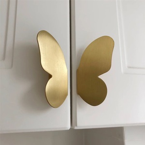 Popular Bronze Modern Light Luxury Art Simple butterfly Symmetrical Durable Cabinet <b>Door</b> Drawer Handle Wardrobe Installation - Product Image 2