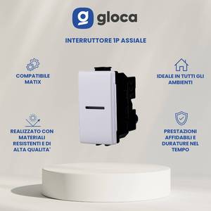Interrupteurs muraux axiaux Gloca 1P 16A 220V, lot de 4, compatibles avec la série Matix - Product Image 2