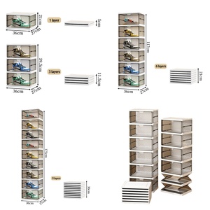 Dustproof Transparent Plastic Storage Box Foldable Doorway Living Room <strong>Shoe</strong> Cabinet Pull-Open Lid for <strong>Shoe</strong> <strong>Organisation</strong> Modern - Product Image 2