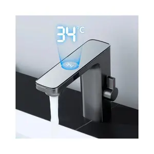 Automatic water saver tap smart sensor faucet automatic led digital display faucet digital water bathroom faucet