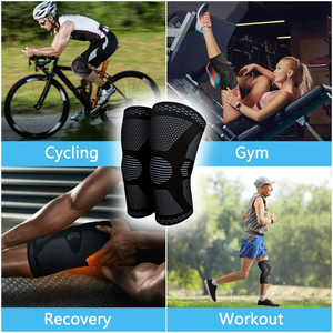 Genouillères de soutien élastiques en nylon pour la course, le cyclisme et le basketball – Manchons de compression sportifs - Product Image 2