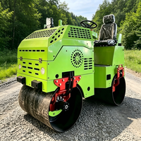 Rouleau compacteur vibrant hydraulique à double tambour en acier ME150, moteur de 6,71 kW, machine de compactage de sol compacte et portable pour petites routes