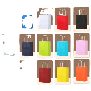 Sac en papier kraft élégant résistant à la déchirure avec logo imprimé personnalisé, pour emballages alimentaires à emporter, sacs de courses avec poignées - Product Image 2
