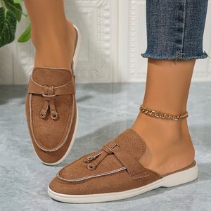 Luxurious Sheepskin Midsole, PVC Outsole Knit Upper Fleece Lining Bow Knot Leopard Print Peep Toe <strong>Slippers</strong> <strong>for</strong> <strong>Women</strong> - Product Image 4