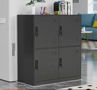 Casier métallique à 4 portes pour vestiaire, salle de sport, étudiants, employés, armoire de rangement en acier pour l'école