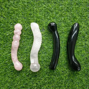 Wholesale Natural Stone rose quartz Crystal Massage Vaginal Muscles Healing stones yoni Wands dildo for women gift eggs