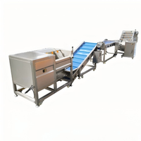 Kleine schaal 50kg/u semi-automatische aardappelchips friteuse met motor-gecentraliseerde kookapparatuur productielijn voor aardappelen
