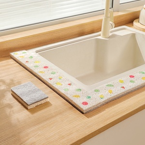 Éponge de nettoyage longue et absorbante en coton de pâte de bois pour évier de cuisine, comptoir et lavabo – Outil absorbant l'eau - Product Image 1