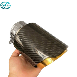 Puntas de <span class=keywords><strong>escape</strong></span> de fibra de carbono Rytan Factory, universales <span class=keywords><strong>para</strong></span> coche, de acero inoxidable y carbono brillante, <span class=keywords><strong>para</strong></span> <span class=keywords><strong>Akrapovic</strong></span> con interior dorado. - Product Image 4
