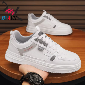 Zapatos Deportivos Ligeros de Cuero para Hombre 2025, Zapatillas Casuales Modernas Blancas - Product Image 1