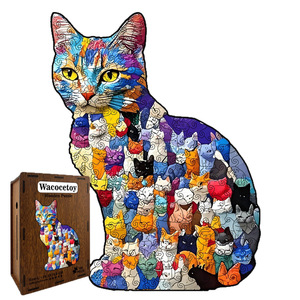 <span class=keywords><strong>Puzzle</strong></span> en <span class=keywords><strong>bois</strong></span> irrégulier pour <span class=keywords><strong>chat</strong></span>, jouet de décompression en forme unique - Product Image 5