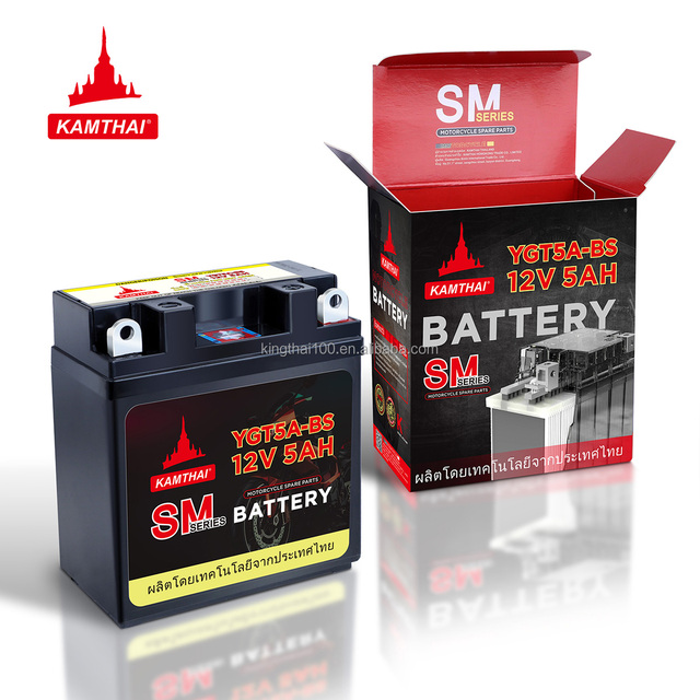 KAMTHAI 12v Motorcycle Battery Rechargeable Maintenance Free 12V 5Ah Motorcycle Battery Prices Ytz5s Motorcycle Battery