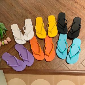 Custom LOGO Summer New Korean Style Ins Trendy Outer Wear Simple Couple Flip-Flops Beach Sandals Open Toe Design for Women - Product Image 1