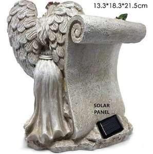 Creatieve Hars Zonne-Lamp Decoratie Begraafplaats Engel <span class=keywords><strong>Monument</strong></span> Decoratie Miss Inscriptie Standbeeld - Product Image 4