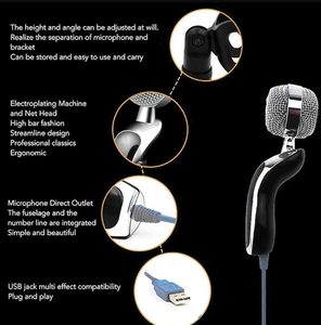 Micrófono de Condensador USB Profesional - Para Juegos, Computadora y Conferencias, Cableado, Ligero y Portátil - Product Image 4