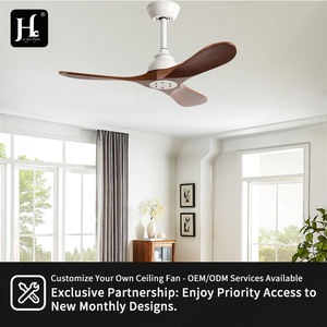 Ventilador de techo moderno de madera con aspas de madera integradas de estilo europeo para decoración de hoteles, sin luz - Product Image 5