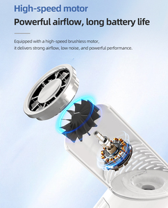 Foldable 3-in-1 Handheld/Desktop/Neck <b>Fan</b> with Brushless Motor, 3000mAh Battery & LED Digital Display for Travel - Product Image 6