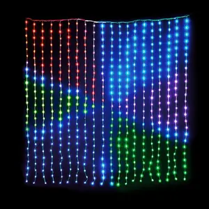 RGB 3x3m Home Wall Window Curtain Lights App Remote Controlled 400 LED Programmable String Curtain Fairy Decor Light