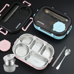 Công suất cao PP + thép không gỉ Bento Hộp Ăn Trưa với dao kéo bát ngăn kín leakproof và chịu nhiệt container thực phẩm - Product Image 2