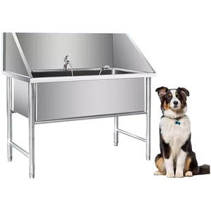 Station de lavage pour animaux de compagnie en acier personnalisée Baignoire pour chiens avec accessoires de douche - Product Image 3