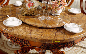 Éxito de Ventas Mesa de Comedor Antigua de Madera Tallada a Mano de Lujo Real Redonda para 6 u 8 Personas Estilo Europeo de Madera Maciza - Product Image 5