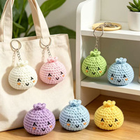Jouet anti-stress en forme de boule de pain vapeur au crochet, fait main, doux, tricoté, pour soulager l'anxiété, amusant, accessoire de jeu de fête, personnalisable