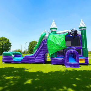 <span class=keywords><strong>Château</strong></span> Gonflable Commercial <span class=keywords><strong>à</strong></span> <span class=keywords><strong>Vendre</strong></span> : Toboggan Aquatique et Piscine pour Fêtes d'Entreprises en Extérieur, Bleu, pour Enfants, avec Souffleur - Product Image 2