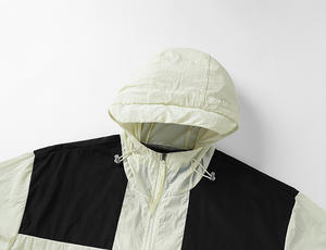 Color Block UPF50 Outdoor Logo Printemps Été Veste à capuche décontractée pour hommes avec poches - Product Image 2