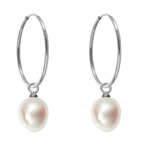 2025 Nueva joyería fina de alta calidad, joyería de plata de ley 925, pendientes de aro de gota de perla grande chapados en oro de 18 quilates para mujer - Product Image 5